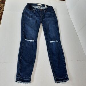 Madewell Distressed Side Panel Maternity Skinny Jeans Lorelei Wash